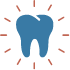 Tooth surrounded by circle of dotted lines icon