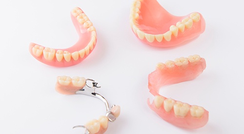 Various types of dentures