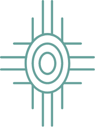 Icon of concentric ovals with lines coming out of each cardinal direction